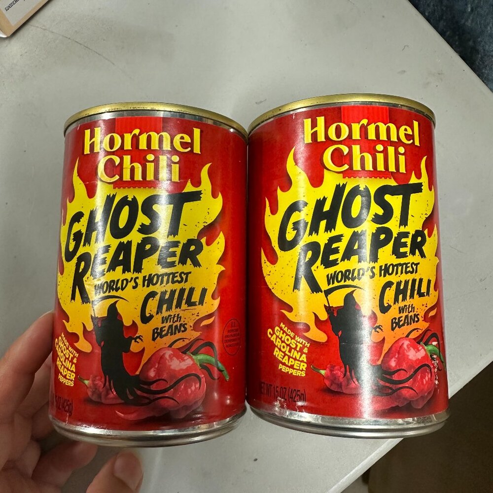 Lot of 2 Cans Limited Edition Hormel Ghost Reaper World’s Hottest Chili w/Beans